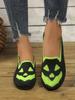 New women's Halloween pumpkin print breathable flight woven galoshes TEMU hair