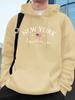 New York-style Letter Print Men's Trendy Hooded Sweatshirt for Fall/winter, Creating a Street Style Look—a Loose and Comfortable Top.