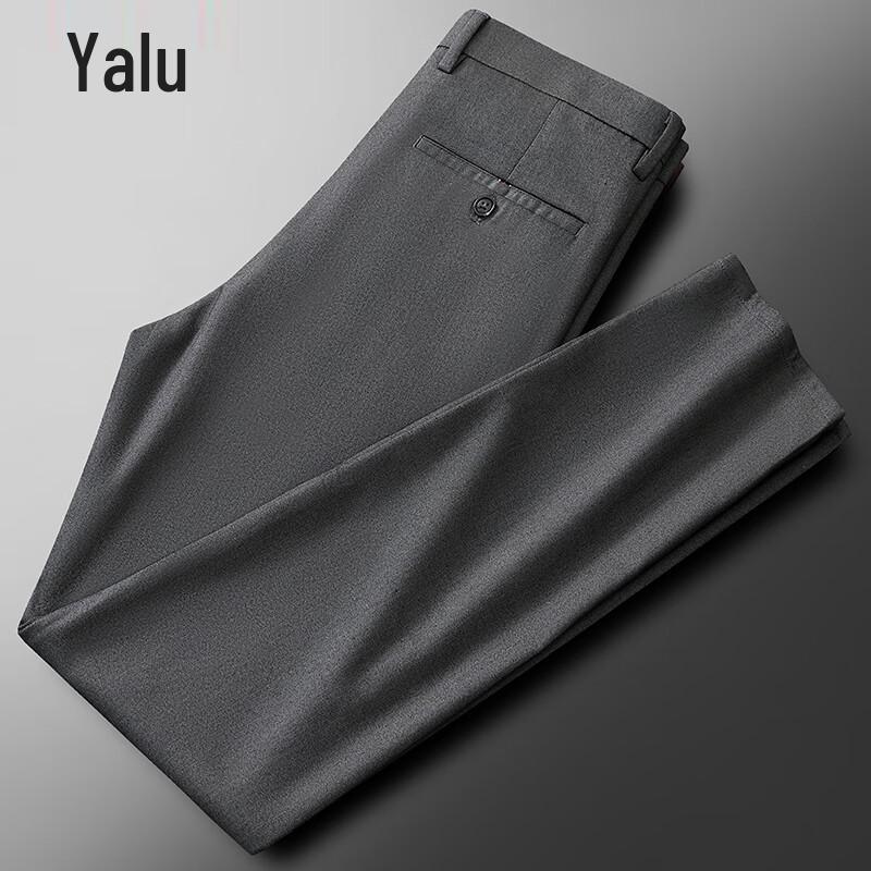 

Ya Lu Men s Wool Blend Straight Leg Wrinkle-Free Casual Pants 29