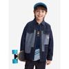 Mqd Children's Clothing Boys' Denim Shirt Jacket Spring and Autumn Style Baby Kidsren's Denim Color-Blocking Shirt Jacket