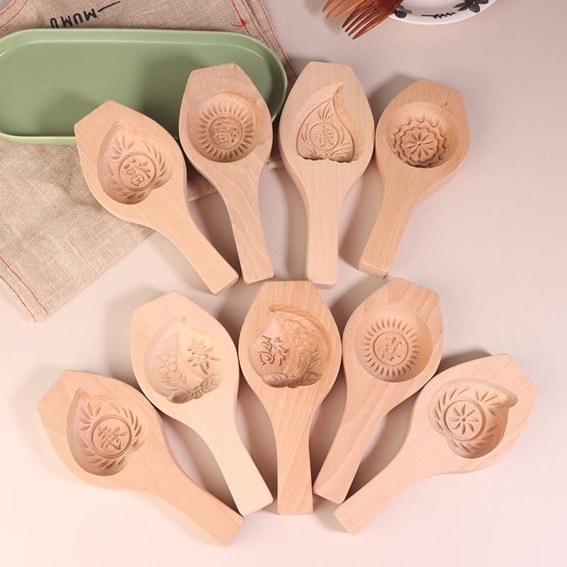 Manual Diy Wooden Steamed Bread Mold Moon Cake Fruit Biscuits Pasta Bag Steamed Stuffed Bun Tool Household Baking Artifact