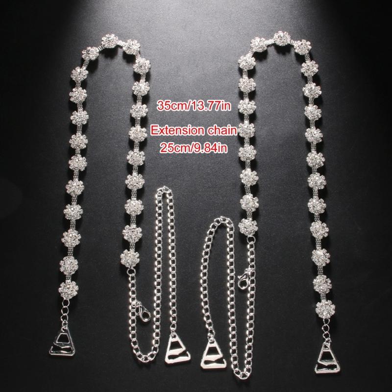 Rhinestones Bra Strap Invisible Shoulder Straps Adjustable Anti-Slip Bra Belt for Women Girls Crystal Shoulder Chain