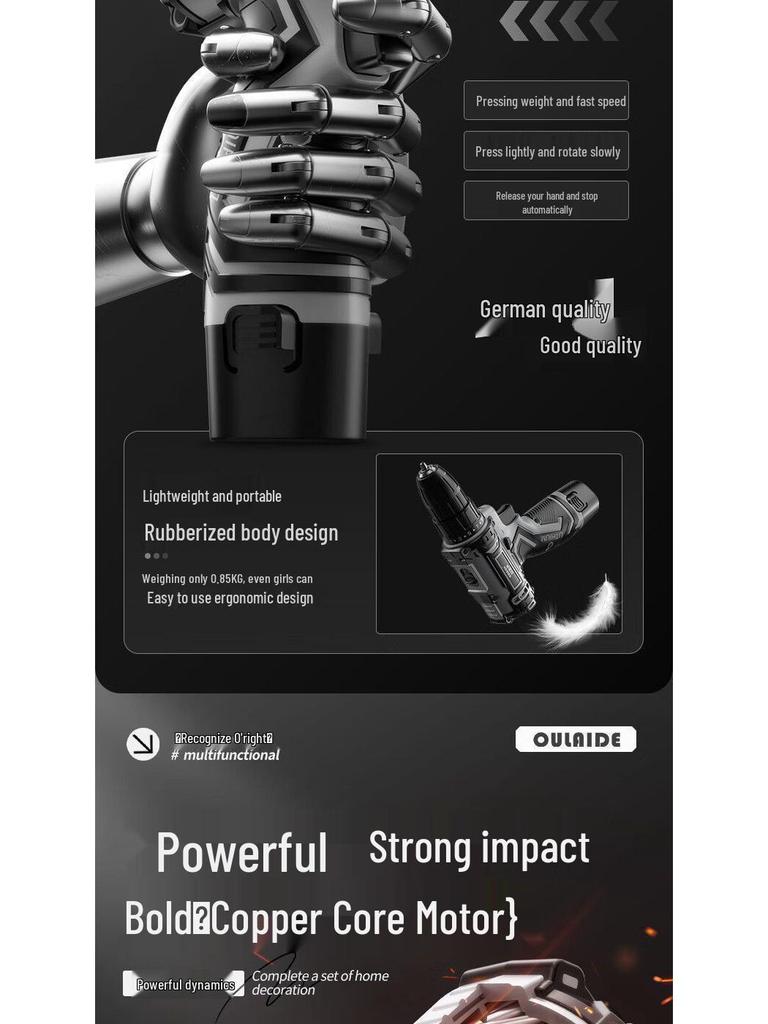 Electric Drill & Multifunctional Household Tool Set - Tool Box for Electricians & Woodworkers