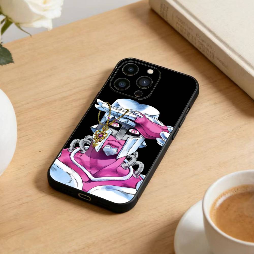 Anime Jojos Bizarres Adventures Phone Case For iPhone 16,15,14,13,12,17,Pro Max,Plus Silicone Black Case