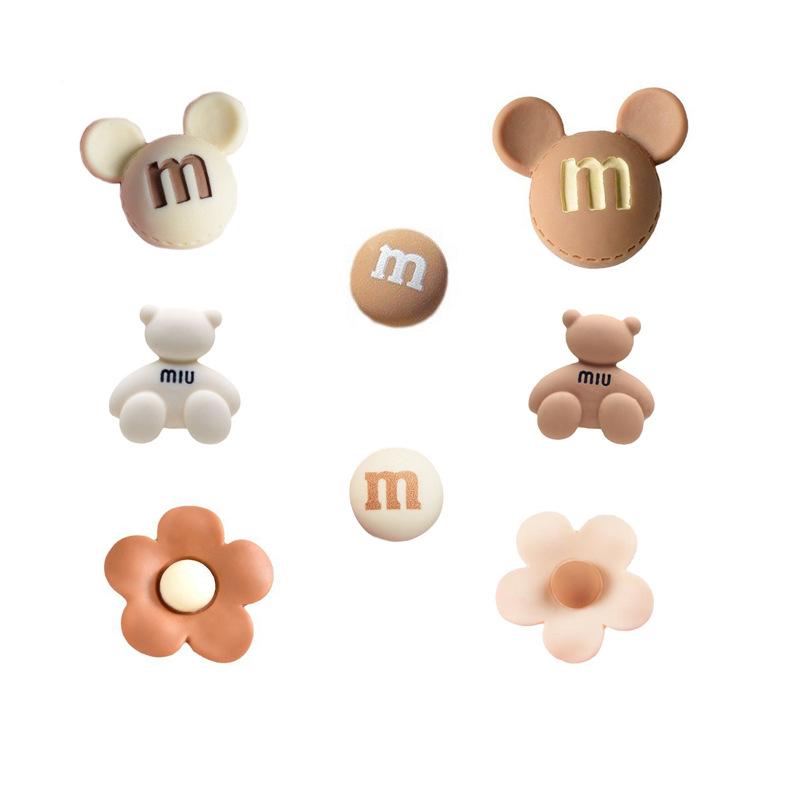 Cartoon Frosted M Bean Resin Jewelry & Phone Case Accessories Set