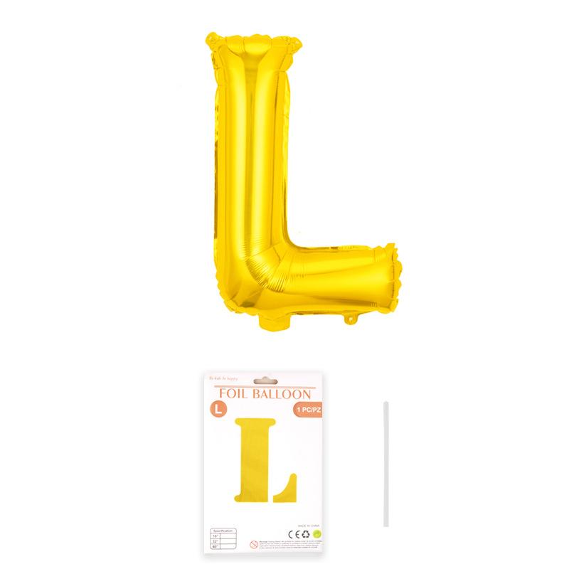 Independent Paper Card Packaging 16-Inch English Letter Aluminum Film Balloon Birthday Party Decoration Arrangement Aluminum Foil Balloon