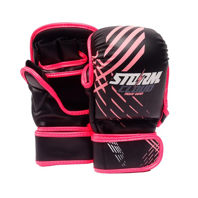 Guantoni da Sparring MMA StormCloud Lynx Nero/Rosa 7oz Piccoli