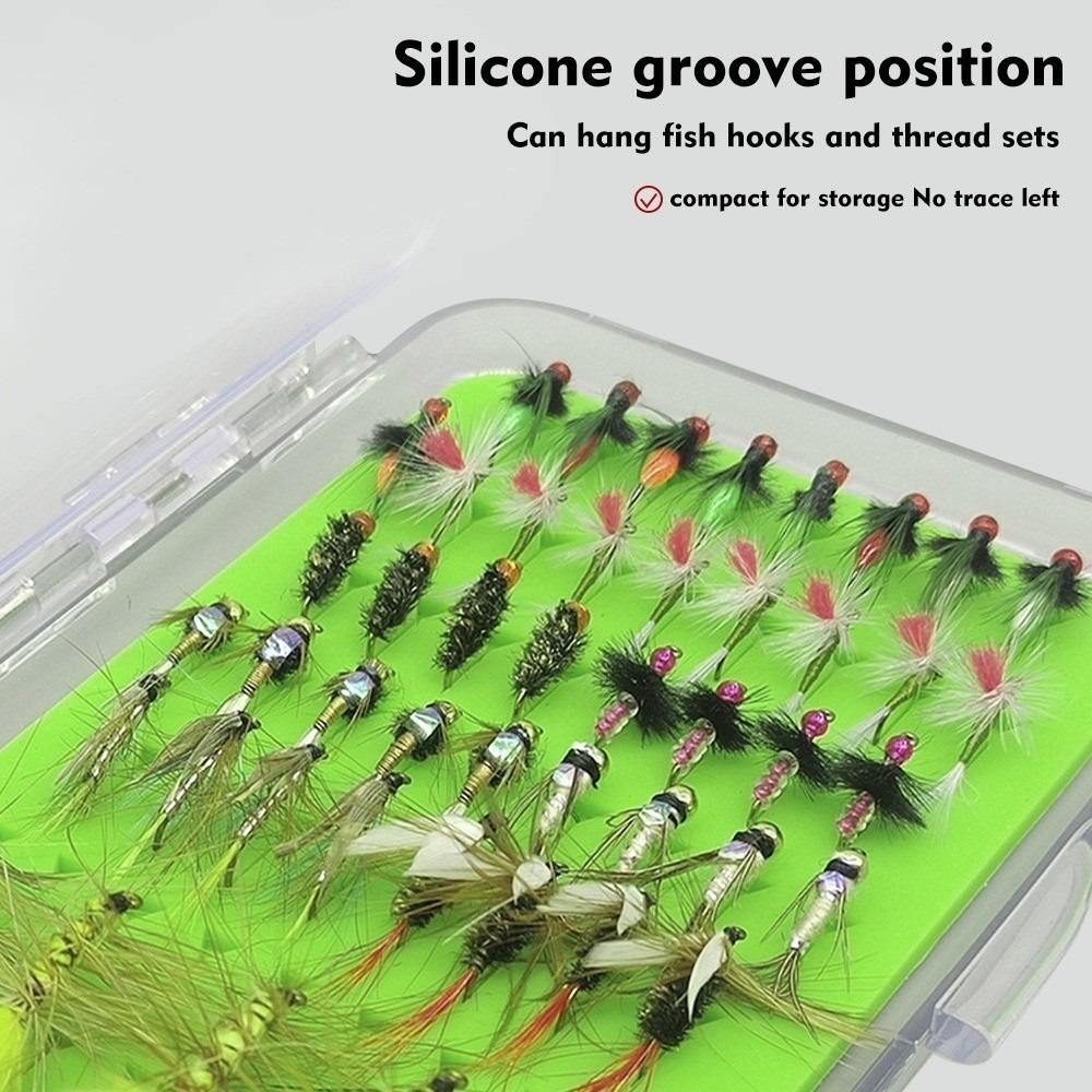 2PCS Waterproof Fly Storage Case Clear Lid Fly Box Portable Fly Fishing Box Fly Fishing S-135*95mm