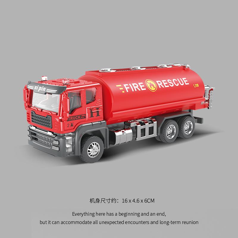 Alloy Children Ladder Fire Truck Toy Boy Large Water Tanker Sprinkler Fireman Model Engineering Car Girl