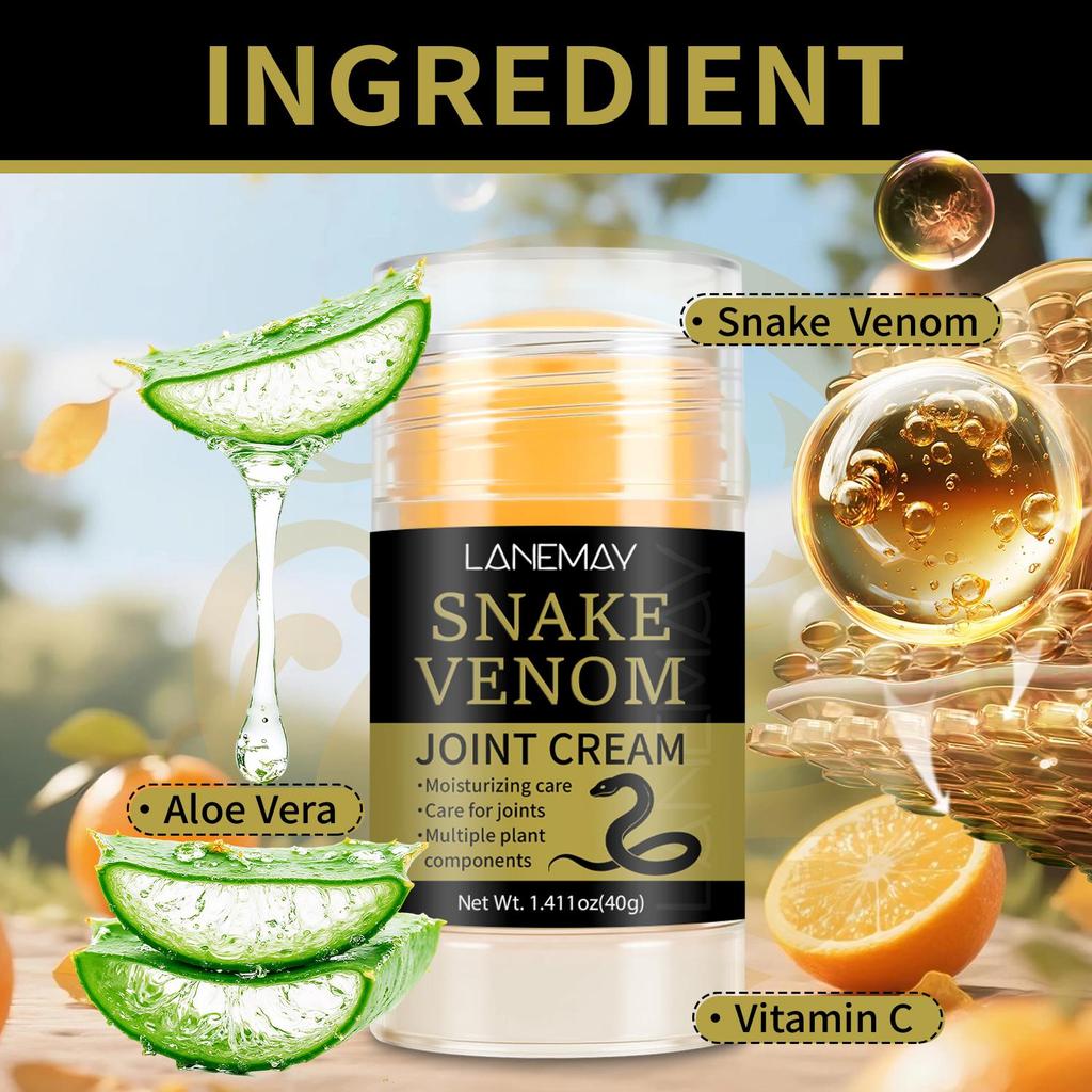 Snake Venom Joint Cream-Multipe Plant Components, Moisturising Care-Care For Joints, 40g