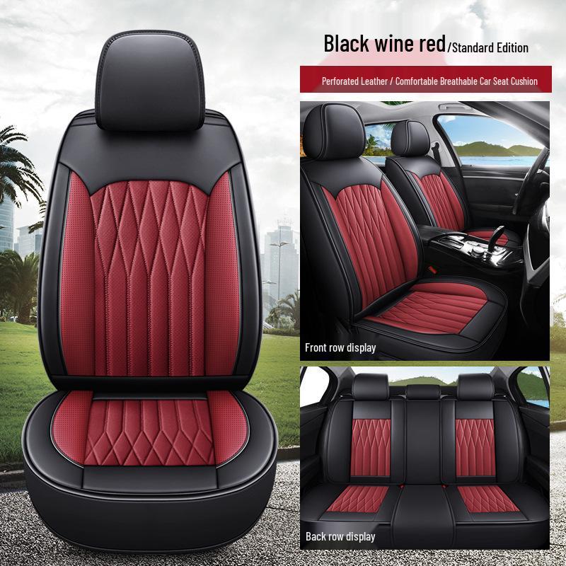 All-Season Universal Leather Car Seat Cushion Cover for Sedans, SUVs, and Trucks