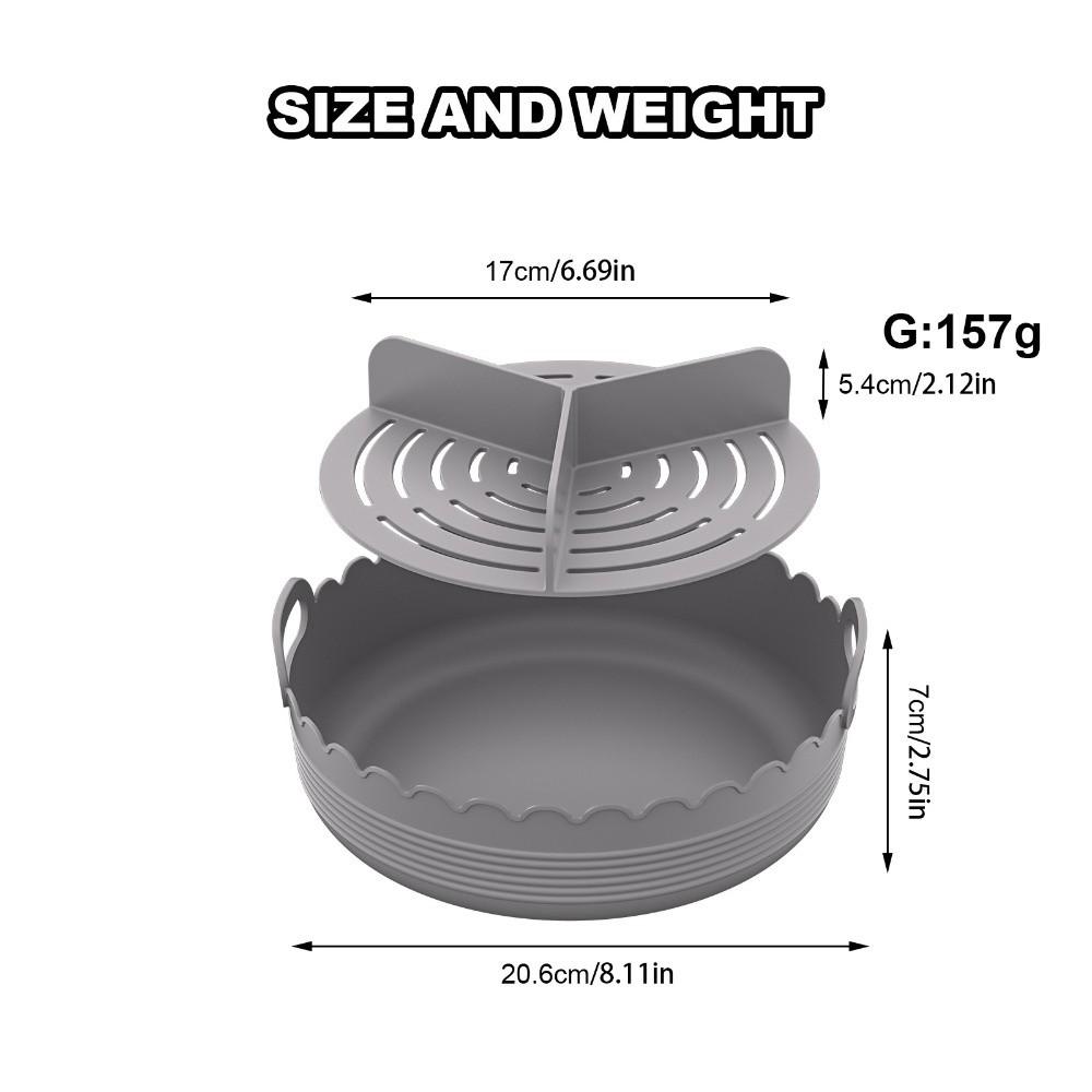 Food-grade 3 Grids Oven Tray Multi-color Divided Airfryer Basket Silicone Air Fryer Liners Home