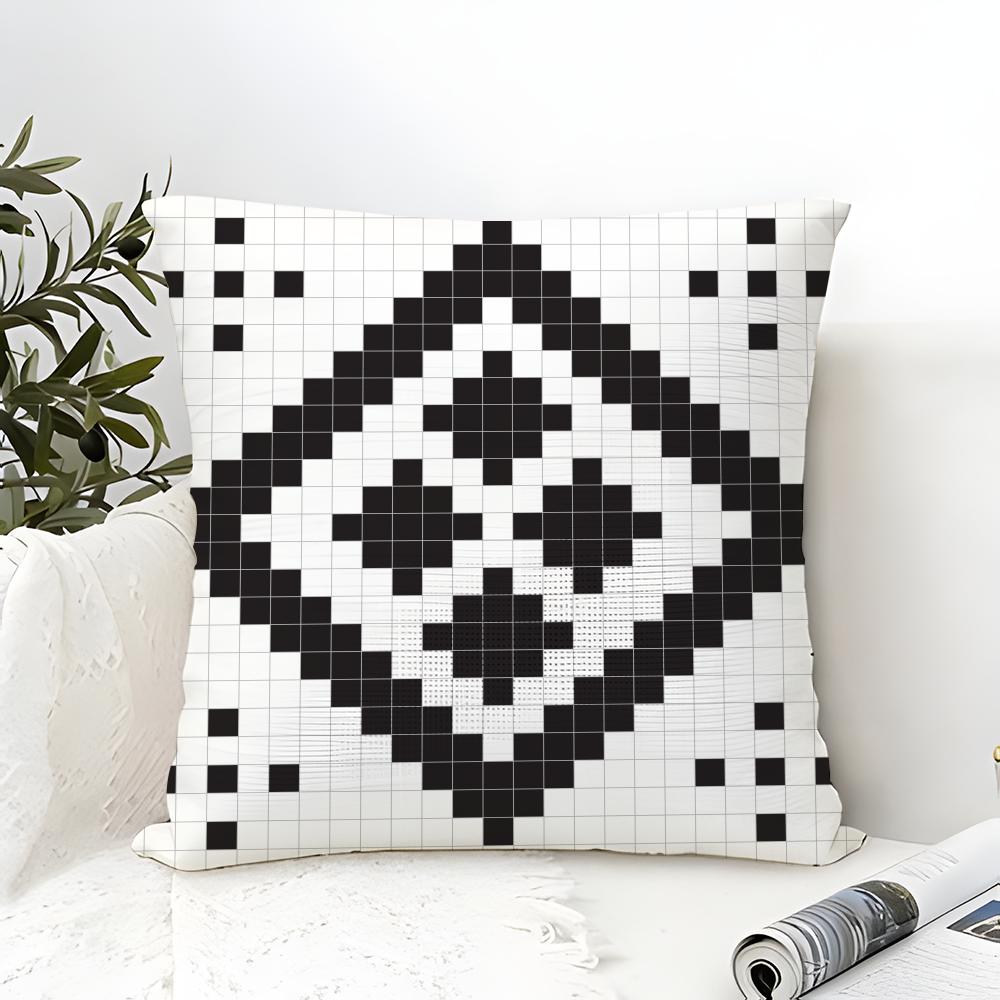 Pixel art print texture Pillow Case Cotton Linen Fabric Square Zipper Pillowcase Home Decorative Living Room