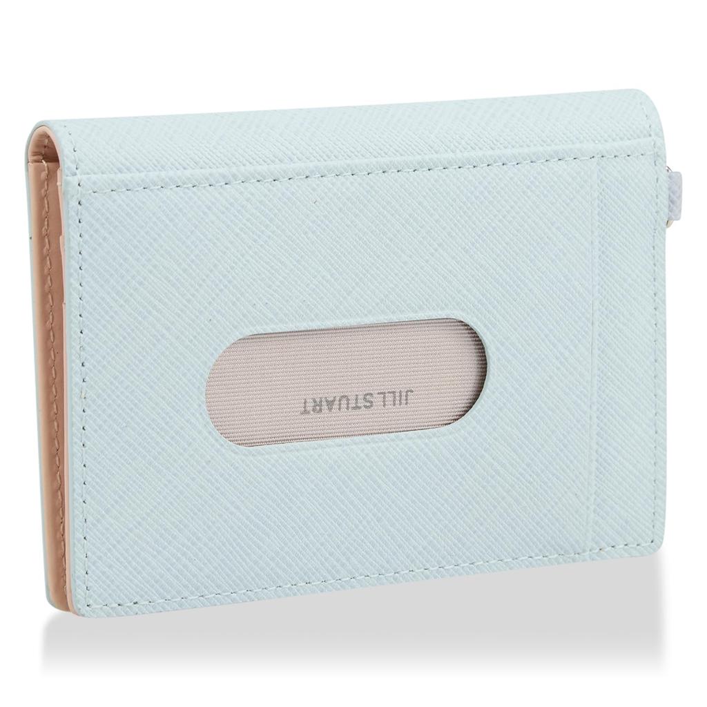 Slim cowhide pass case (with original charm) in ice blue