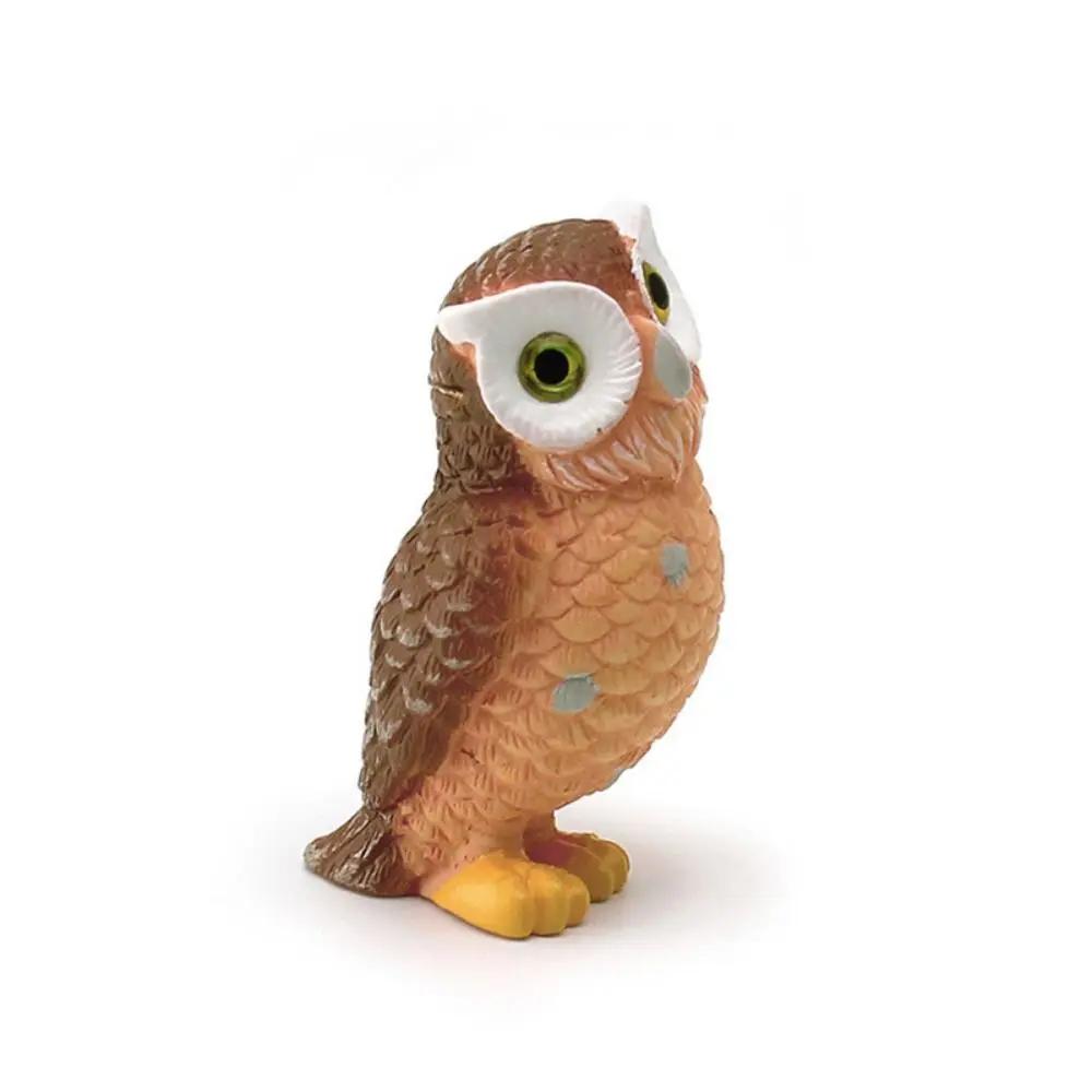Funny Micro Landscape Simulation Owl Ornaments Resin Crafts Cartoon Owl Miniatures Cute Mini Ornaments Scene Decor