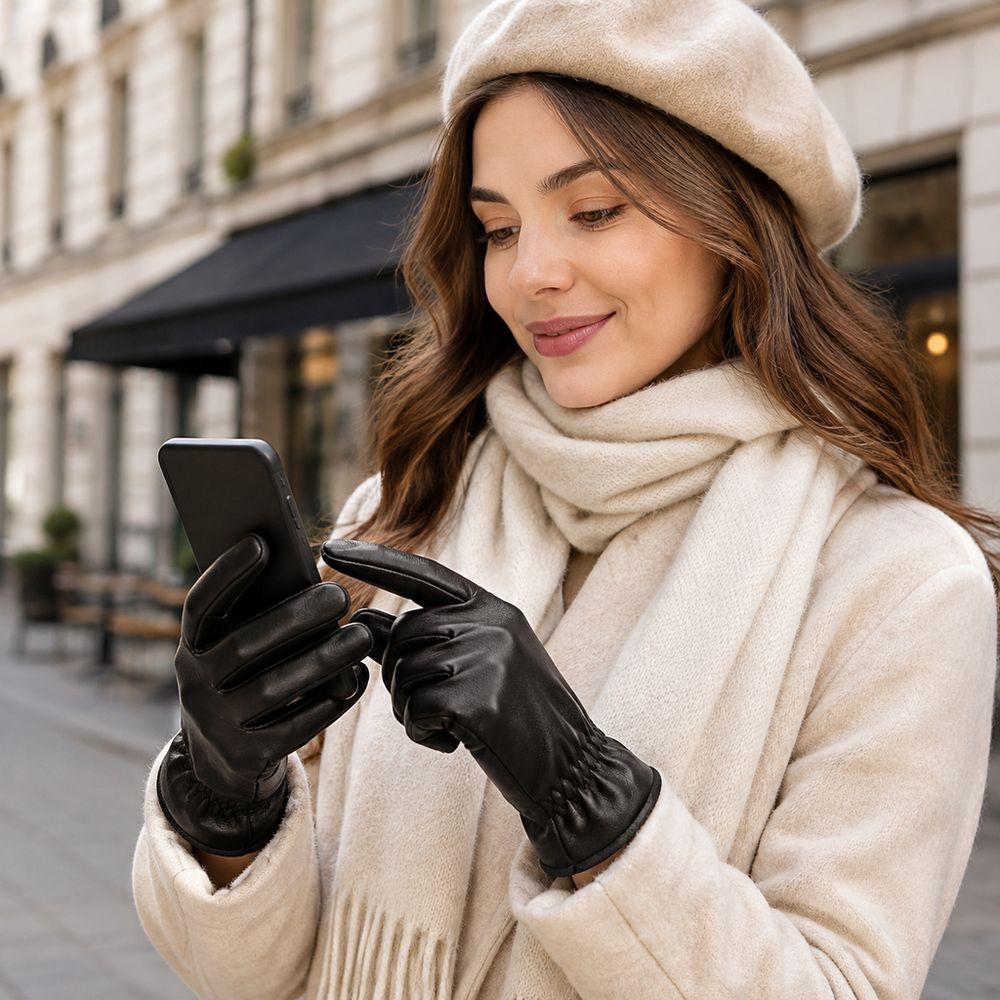 1pair Fleece Lined Winter Gloves Windproof Cycling Gloves Gifts Touchscreen Gloves Cold Weather