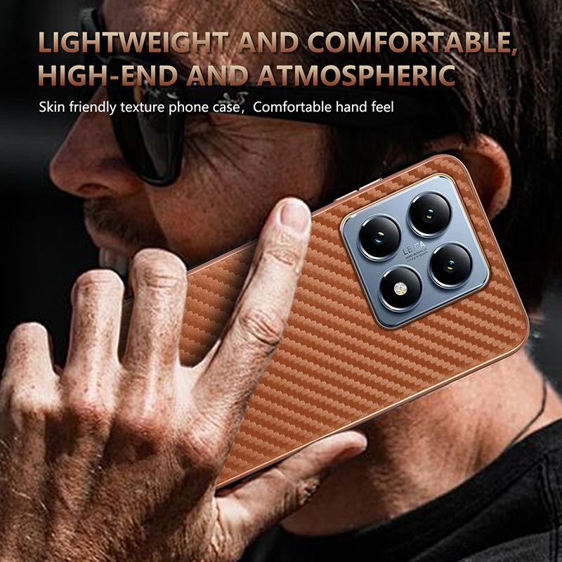 Für Xiaomi Mi 14T Pro Mi 14T 6,67 Zoll Hülle Kohlefasertextur PU Lederbezug Galvanisierter Bumper Weiche Stoßfeste Schale Fundas