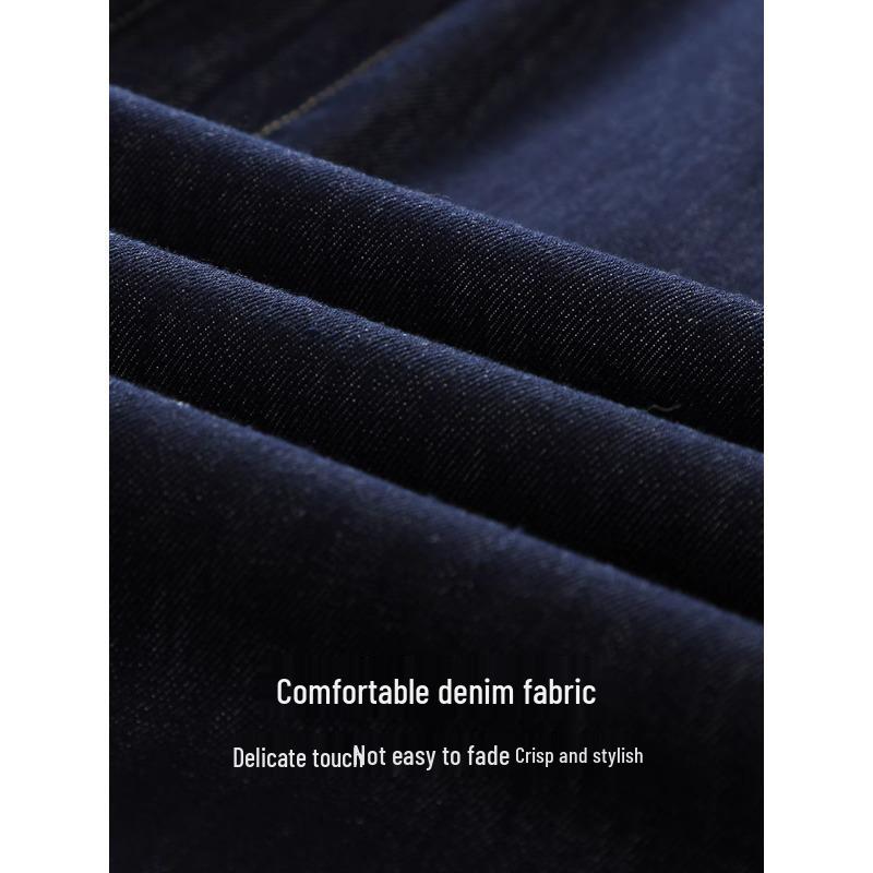 Women's Retro Denim Wide-Leg Jeans - Slimming Narrow Straight Fit for Spring & Autumn 2025.