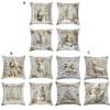4Pcs Christmas Throw Pillow Cover White Santa Claus Snowman Xmas Tree Reindeer Cushion Cover Xmas Decorative Pillow Cover for Home Sofa Bed Couch
