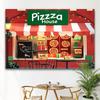 2D-Ebene 1 Stück glänzender Pizzahaus-Party-Hintergrund ist oft für die Fotografie geeignet und eignet sich für Kochaktivitäten