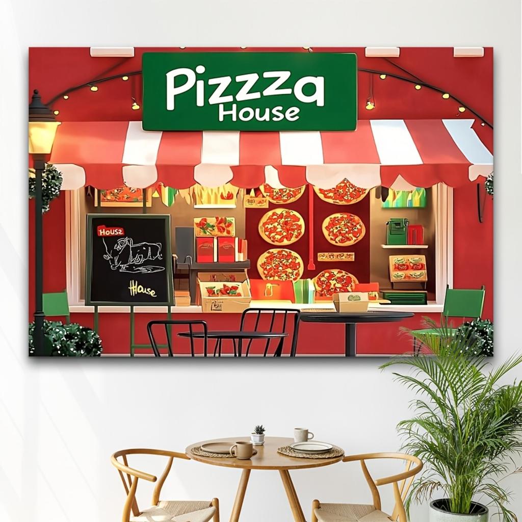 2D-Ebene 1 Stück glänzender Pizzahaus-Party-Hintergrund ist oft für die Fotografie geeignet und eignet sich für Kochaktivitäten