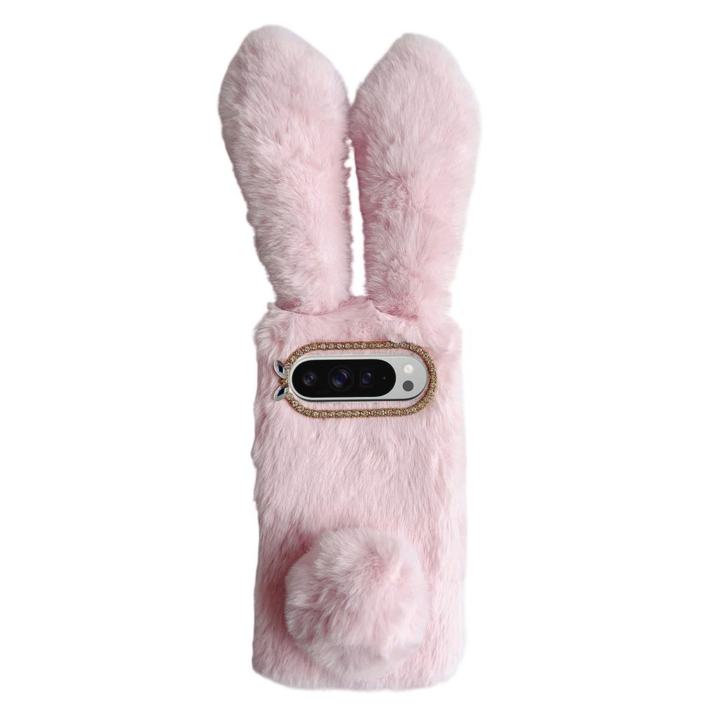 Für Google Pixel 10 Pro XL Hülle Plüsch Niedliches Häschen Winter Flauschig TPU Handyhülle