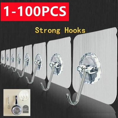 100/50/10/2 stuks Houder Sterke Transparante Zuignap Hanger Deur Mop Handdoek Badjas Haken
