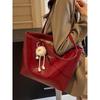 Red wedding bag large-capacity bag women's new high-end shoulder commuter bag bridal wedding tote bag