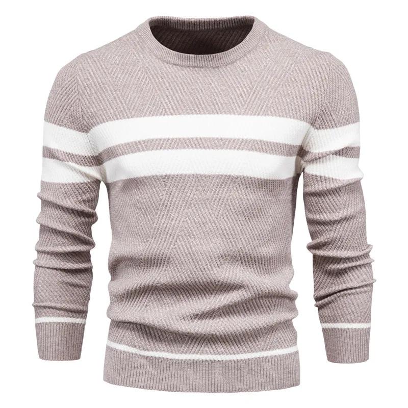 Spring Autumn Casual Sweater Men's Pullover Sweater Slim Men's Sweater Fashion Trend Simple Men's Sweater Long Sleeve Warm