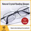 GOGOSOON Men's Titanium Frame Crystal Reading Glasses