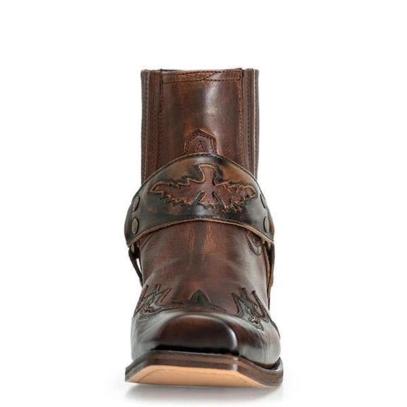 Men's Low-heeled Style Retro Embroidered Short Tube Casual Versatile Large-size Men's Boots