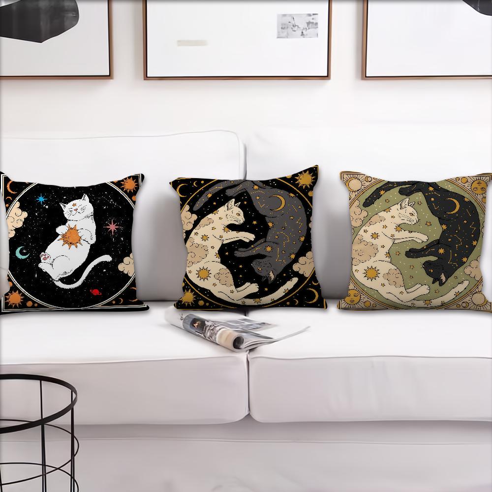 cute black cat cushion cover Pillow Cover Decoration Room Home Sofa living Office Car Nordic Simplicity