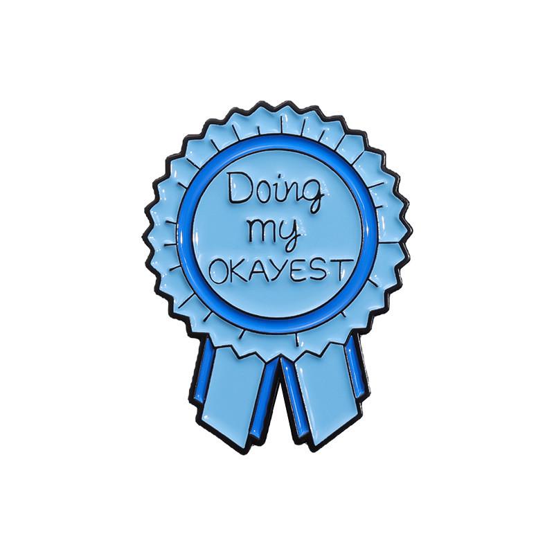 Elegant Cartoon Motivational Medal Brooch Geometric Pin For Celebrations And Special Occasions