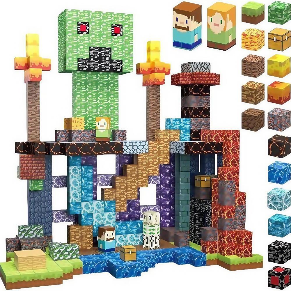 Magnetic Building Block Bricks  Architectural,Creative Cube Magnetic Building Blocks for Kids Birthday Gifts Toy