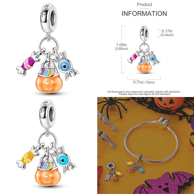 925 Sterling Silver Pumpkin Candy Chocolate Coffee Cup Strawberry Cake Charms Beads Fit 4MM hole diameter Bracelets DIY Jewelry