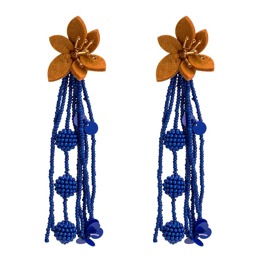 Damen Schick Blume Geflochten Quaste Ohrring Böhmischer Stil Ohrhänger