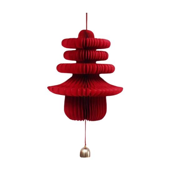 Christmas Tree Hanging Ornament Set Easy Assembly Festive Hanging Decor 3D Honeycomb Paper Decoration