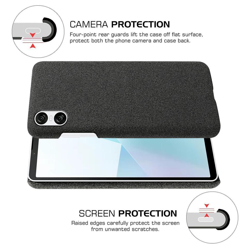 For Sony Xperia 10 VI Case Anti-Scratch Cloth+PC Phone Cover