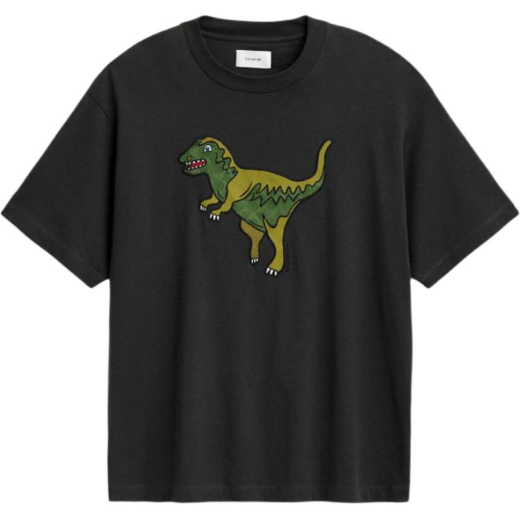 

Coach Logo Animal Print Crew Neck Short Sleeve T-Shirt Unisex T-Shirts Gray CZ484-BLK M