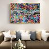 Creative Graffiti Genesis Oil Painting on Canvas HD Hand In Hand Posters and Prints Wall Art Picture for Living Room Decor