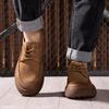 New First-layer Cowhide Men's Casual Leather Shoes Soft Sole Soft Surface Breathable Leather Men's Shoes Retro Lace-up Thick Sole