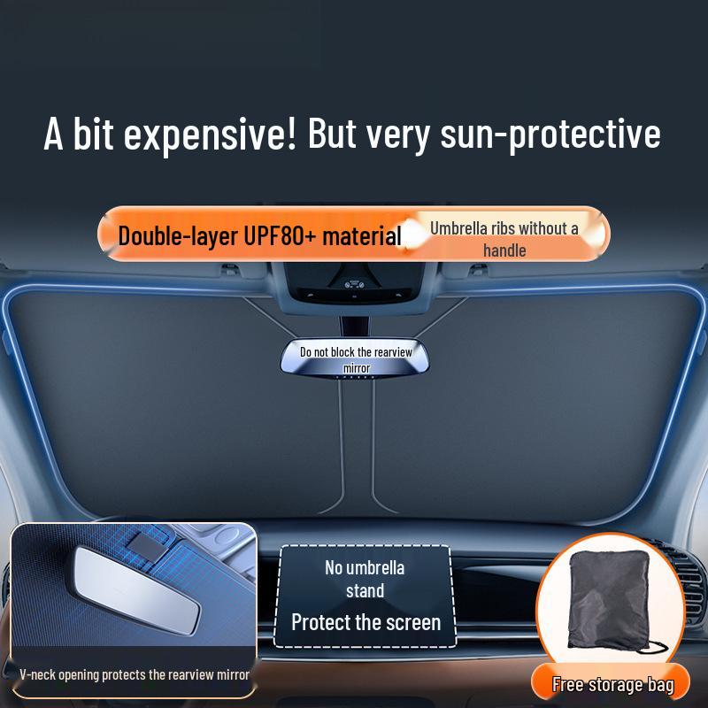 

Double-Layer Front Windshield Sunshade Visor with Heat Insulation Lynk & Co custom with 4 side shields