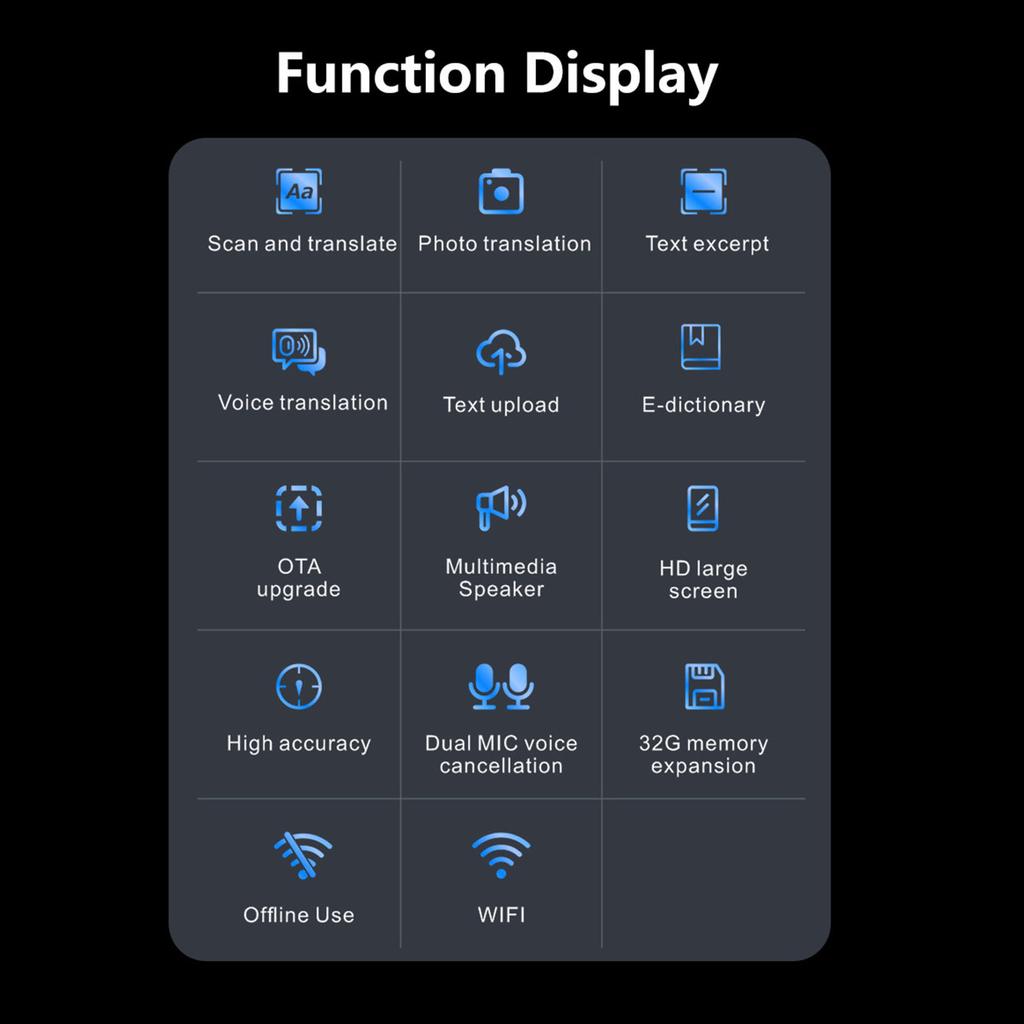 Scan Translation Pen High Accuracy Support 112 Languages Portable Language Translator Pen for Study Work Life Black