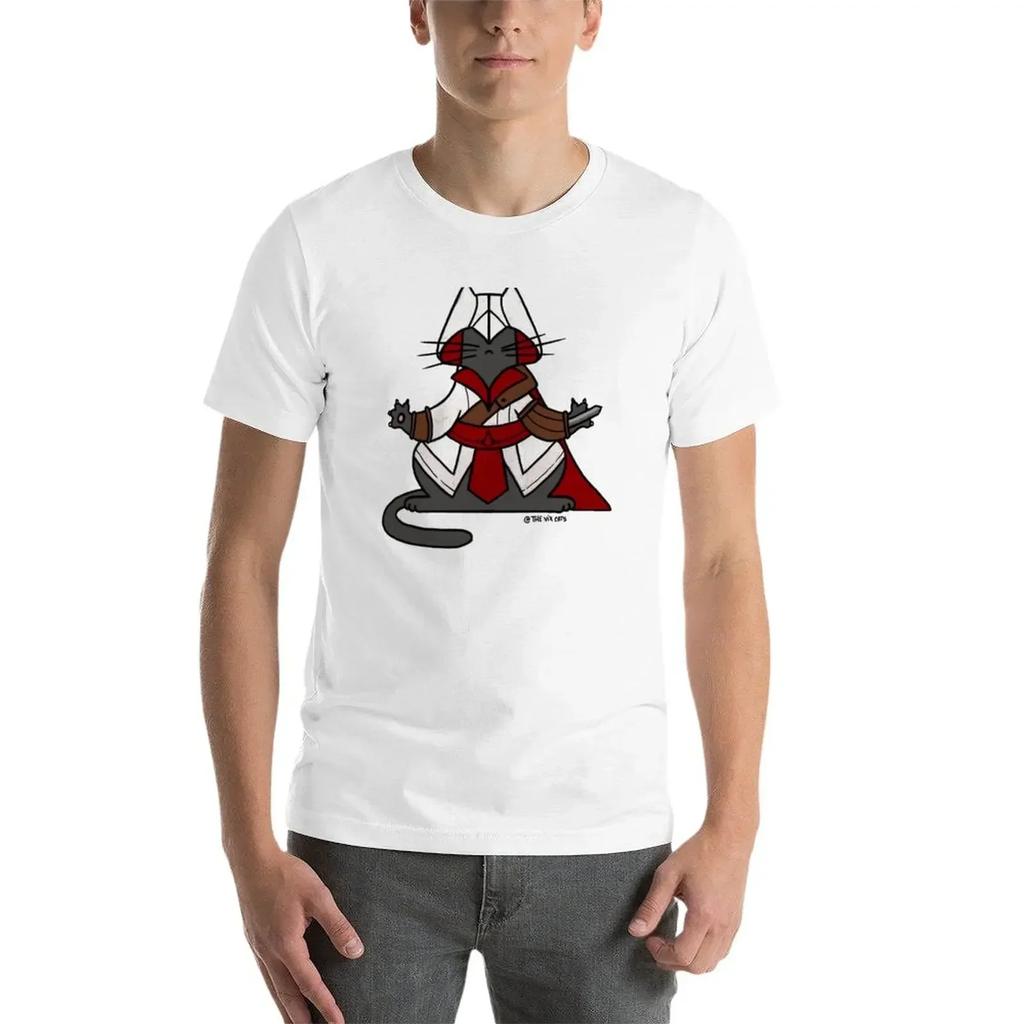 Aesthetic clothing anime custom t shirt cute tops mens graphic t-shirts hip hop New Ezio MEOWditore T-Shirt