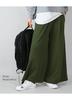 Andit Flared Pants with Fleece Soft and Elastic Size 51 Black Women's Wide-Leg Skirt-Style Lining, Warm, Waist, F,