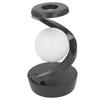 Modern Spiral Bedside Lamp Innovative 3D Visual Levitation Ball LED Table Lamp for Bedroom Living Room Office Grey