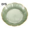 Transparent Fruit Plate Golden Edge Stackable Snacks Serving Platter Unbreakable Round Salad Dessert Dinner Plate Dining Room Supplies