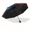 1pc Dragon StainedGlass Automatic Open/close Umbrella, 8-Rib sturdy structure, Portable Travel Umbrella, Parties, Everyday Use, Outdoor Acce