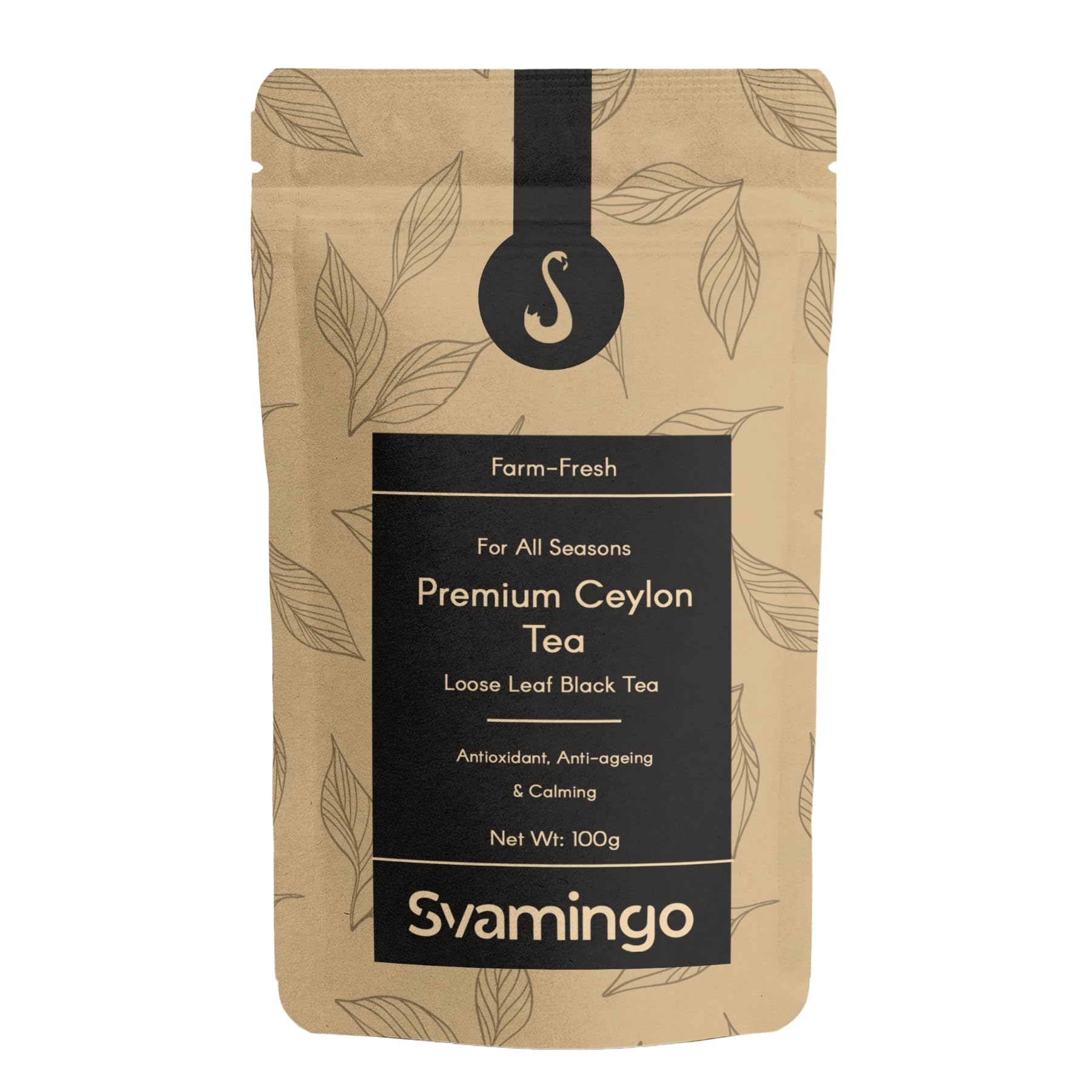 

Pure Ceylon Black Tea 100g - Direct from Sri Lanka, Loose Leaf, Single Region, High Grown, Antioxidants Rich, Balanced & Aromatic, Best for