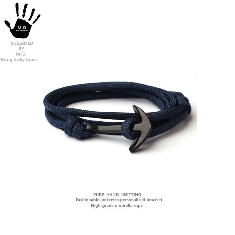 

INS Южная Корея Пара Якорь Лодки Многослойная Намотка Несущий Ремень Navy blue black anchor